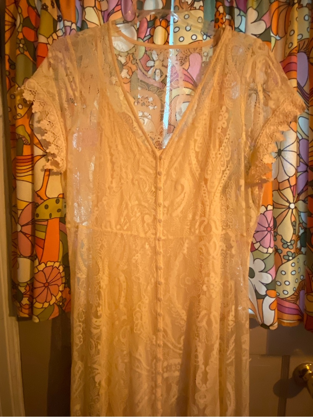torrid Peach Lace Midi Dress NWT SIZE 2 - Picture 5 of 12